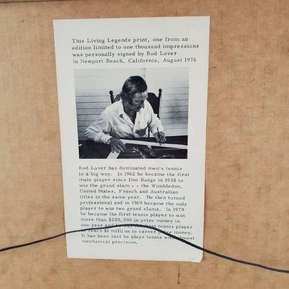 Robert Peak Print Rod Laver Sports Illustrated Living Legends Lithograph Signed - Picture 6 of 11